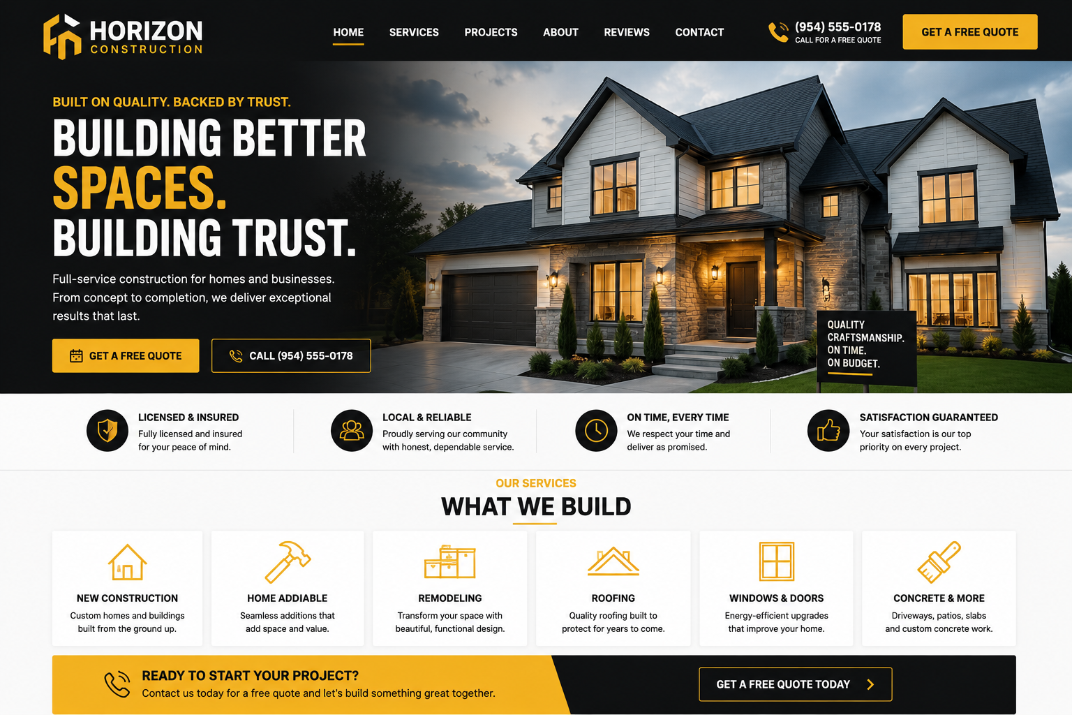 Construction Company Website Screenshot